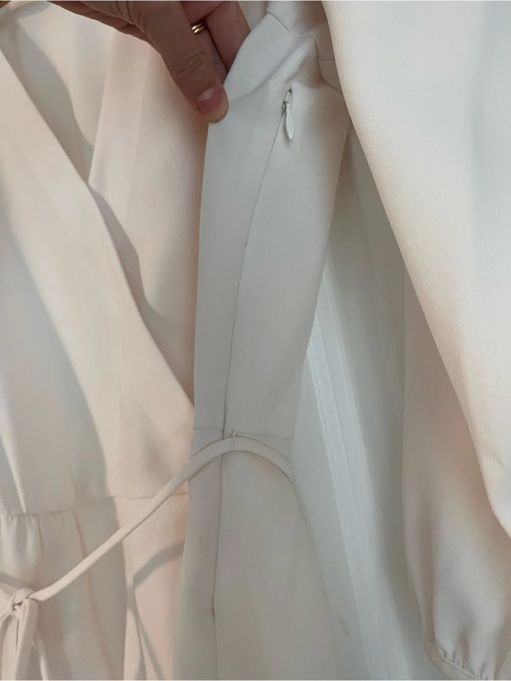 J. Crew Cream Wrap Blouse with Tie Waist